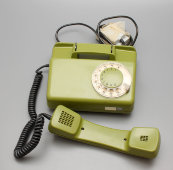 Дисковый телефон Telkom RWT Tulipan-E-60 новый в коробке, СССР-Польша, 1988 год