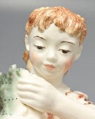 Статуэтка «Девочка с кошкой», скульптор Холодная М. П., ЗиК Конаково, 1950-е