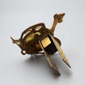 Старинная бронзовая спичечница, основание из мрамора, Европа, конец 19 века