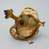 Старинная бронзовая спичечница, основание из мрамора, Европа, конец 19 века