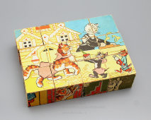 Детская развивающая игра в кубики «Кошкин дом», 12 кубиков, CCCР, 1980-е гг.