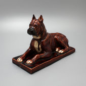 Советская керамическая статуэтка «Собака породы бульдог»