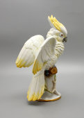 Фарфоровая статуэтка «Попугай какаду», Унтервайсбах, Германия, 1940-62 гг.