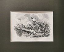 Гравюра в паспарту «Наполеон: битва при Арколе» (Passage du pont d'Arcole),  Гораций Верне, Европа, 19 в.