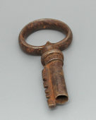 Старинный амбарный ключ с шейкой «Зубчики», железо, ковка, Россия, 19 в.