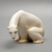Антикварная статуэтка «Медведь полярный», автор Тимус А. К., ИФЗ, Николай II, 1894-1917 гг.