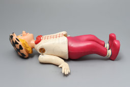 Советская игрушка, кукла «Клоун Олег Попов» на резинках, пластмасса , 1960-е