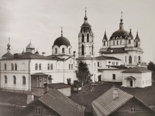 Старинная фотогравюра «Зачатьевский монастырь», фирма «Шерер, Набгольц и Ко», Москва, 1881 г.