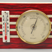 Настенная метеостанция с барометром и термометром, фирма Фишер (Ficher), ГДР, 2-я пол. 20 в.