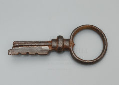 Старинный амбарный ключ (12,9 см), железо, ковка, Россия, 19 в.