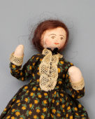 Старинная кукла, мягкая детская игрушка «Девушка в платье», Советская Россия, 1920-е