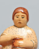 Статуэтка «Гончар», обливная керамика Гжели, 1980-е