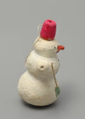 Винтажная ватная елочная игрушка «Снеговик», СССР, 1950-е