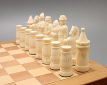 Игровой подарочный набор, шахматы «Русские», кость, СССР, 1950-60 гг.