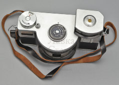 Советский панорамный фотоаппарат «Горизонт», несъёмный объектив во вращающемся барабане, Красногорский механический завод, 1967-73 гг.