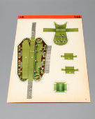 Советские игрушки-самоделки «Советские танки», картон, СССР, Киев, 1970-е не использованная