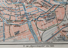 Старинная карта «Амстердам», Большая энциклопедия, масштаб 1:40 000, Санкт-Петербург, 1900-е