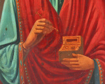 Большая старинная деревянная икона «Великомученик Пантелеймон-целитель», Россия, к. 19 в.