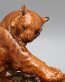 Скульптура «Борющиеся львы», керамика, Скульптурно-художественная фабрика № 1, 1950-60 гг.
