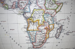 Старинная карта «Африка», Картогр. зав. А. Ильина, Россия, к. 19, н. 20 вв.