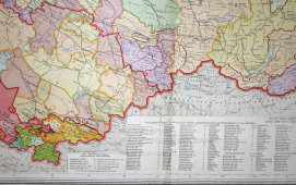 Старинная карта «Политико-административная карта СССР»