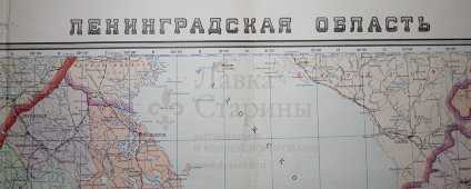 Карта Ленинградской области, СССР, 1955 г.