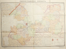 Карта Ленинградской области, СССР, 1955 г.