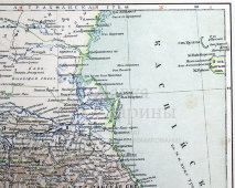 Дореволюционная карта в раме «Кавказ», Тов-во Просвещение, Санкт-Петербург, 1900-е