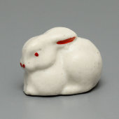 Статуэтка-миниатюра «Кролик», фарфор ЛФЗ, 1940-50 гг.
