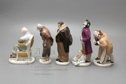 Комплект статуэток «Гоголевские персонажи» по произведениям Гоголя «Ревизор» и «Мертвые души», ЛФЗ