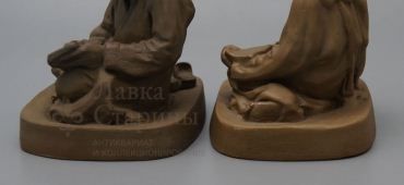 Старинные советские фигурки «Туркмены», фарфор, Вербилки, 1930-е 