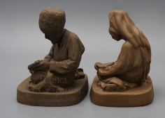 Старинные советские фигурки «Туркмены», фарфор, Вербилки, 1930-е 