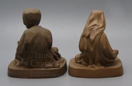 Старинные советские фигурки «Туркмены», фарфор, Вербилки, 1930-е 