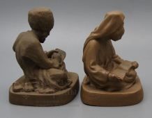 Старинные советские фигурки «Туркмены», фарфор, Вербилки, 1930-е 