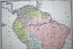 Старинная карта «Южная Америка», Картогр. зав. А. Ильина, Россия, к. 19, н. 20 вв.