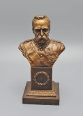 Настольный бюст польского маршала Юзефа Клеменса Пилсудского, скульптор Витольд Белинский, бронза, Европа, 1920-30 гг.