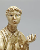 Статуэтка «Звеньевая», пробный вариант, скульптор Гендельман Е. А, фарфор, ЛФЗ, 1950-е