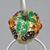 Винтажная ёлочная игрушка «Корзина с ягодами», стекло, СССР, 1950-60 гг. 