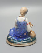 Статуэтка «Аленушка с братцем Иванушкой», Гжельский фарфор, Азарова Л. П., редкая роспись