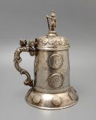 Серебряная пивная кружка «Германский рейх 1895», серебро 800 проба