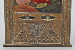 Старинная настольная фоторамка в стиле модерн (Ар-нуво), латунь, стекло, Европа, кон. 19, нач. 20 вв.