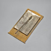 Старинная настольная фоторамка в стиле модерн (Ар-нуво), латунь, стекло, Европа, кон. 19, нач. 20 вв.