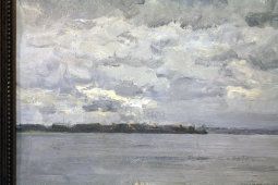 Картина «Осенние облака», художник Федоров В. А., фанера, масло