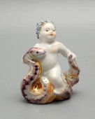 Авторская статуэтка «Мальчик со змеёй» из серии «Восточный календарь», Дулево, 2001 г.