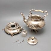 Бульотка, сосуд  для чая, кофе из серебра с ручкой, Европа, 19 в.