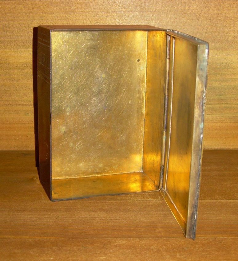 Старинная коробка для папирос, латунь