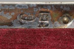 Старинная икона в серебряном окладе «Святые мученики Самон, Гурий и Авив», 84 проба, Москва, нач. 20 в.