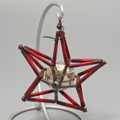 Елочная игрушка «Кремлевская звезда», стеклярус, бусы, СССР, 1930-50 гг.