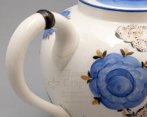 Чайный сервиз «Синие цветы» (Крути-верти), Ризнич И. И., фарфор ЛФЗ, 1930-е годы
