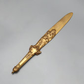 Антикварный бронзовый нож для писем «Французский солдат Первой мировой войны», автор Эрнест Санглан, Франция, 1910-е